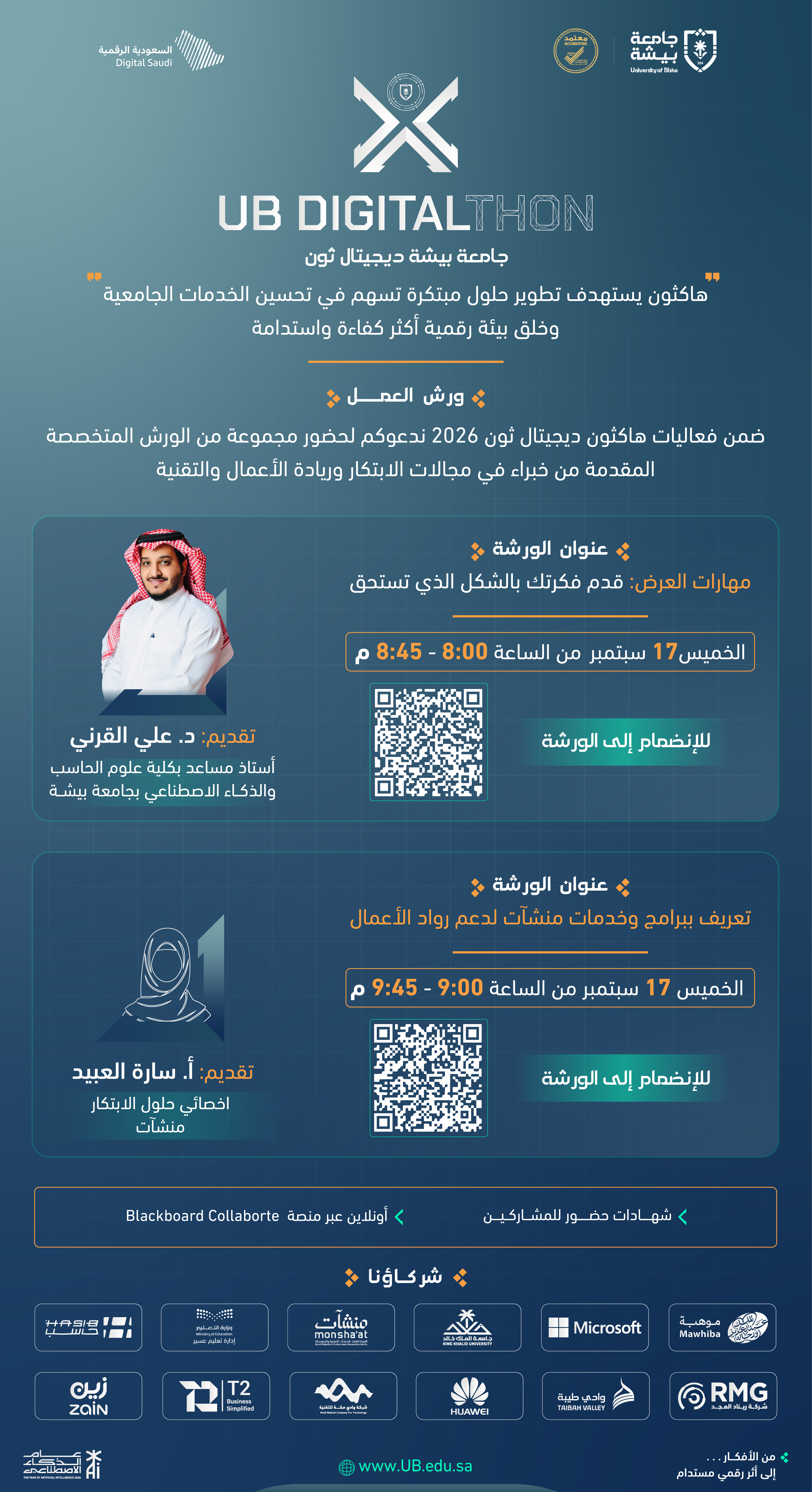 ورش اليوم الأول — الخميس 17 سبتمبر: مهارات العرض، وبرامج وخدمات منشآت